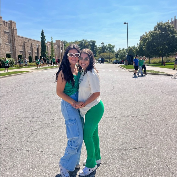 Altar'd State Emerald Ribbed Pants - Picture 3 of 4